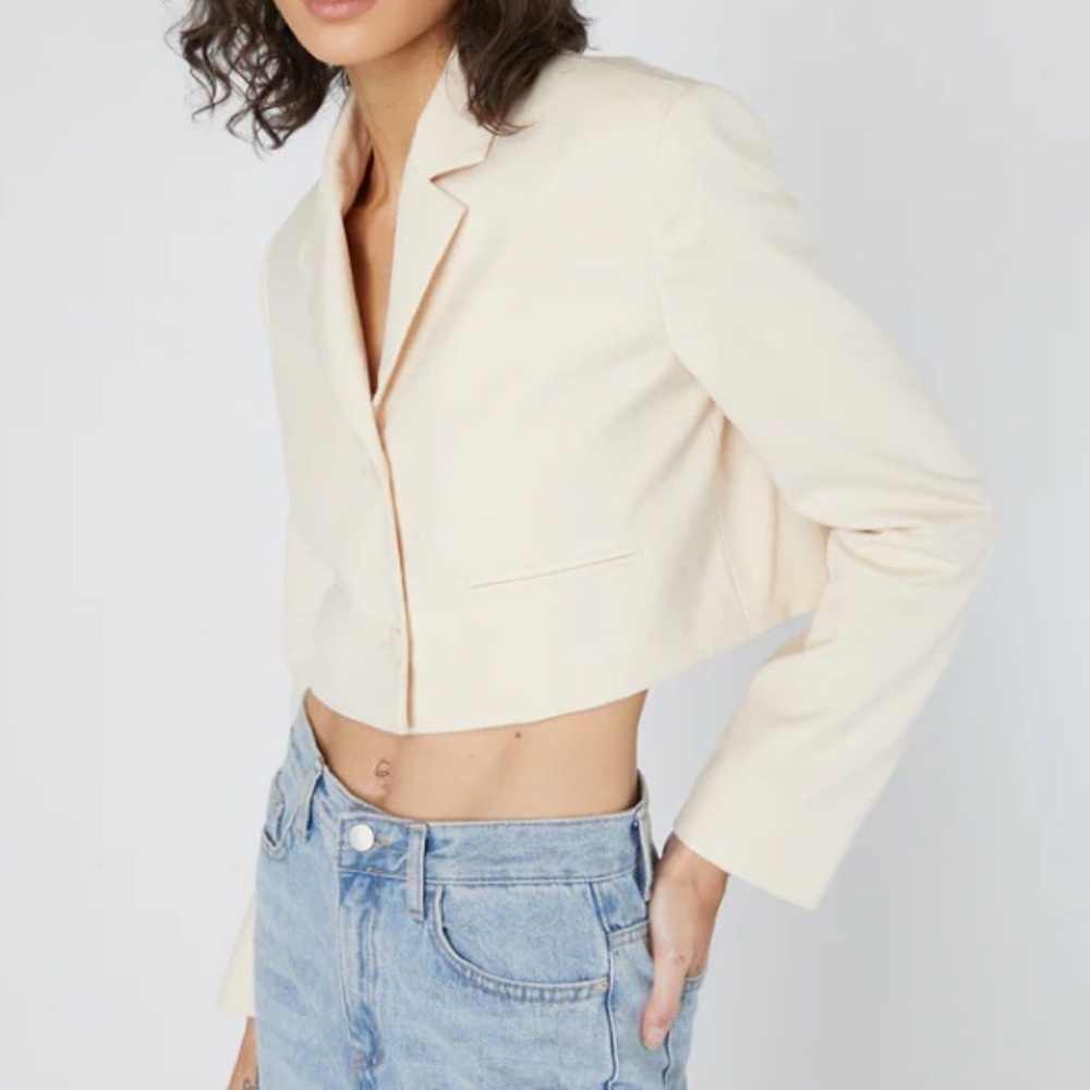 Oak + Fort cropped blazer